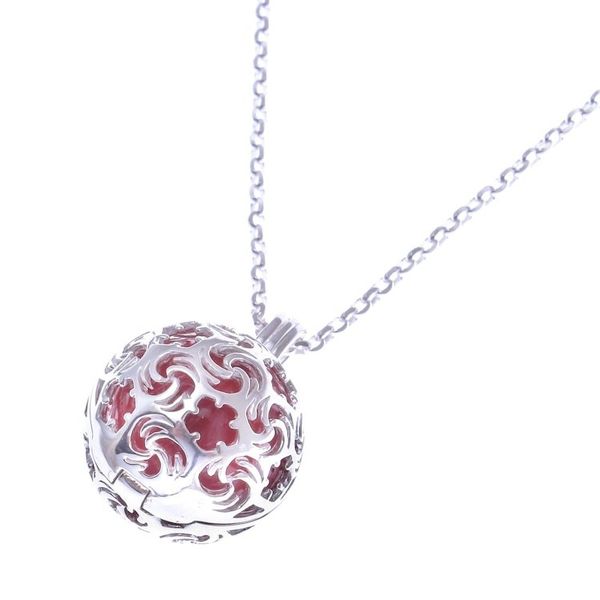 Alternate image for Ringing Bell Sterling Silver Pendant Necklace in Red Snowball