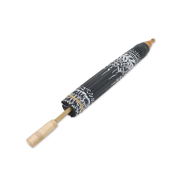 Alternate image for Cotton Parasol with Hand-Painted Designs in Silver Charming Thai in Silver