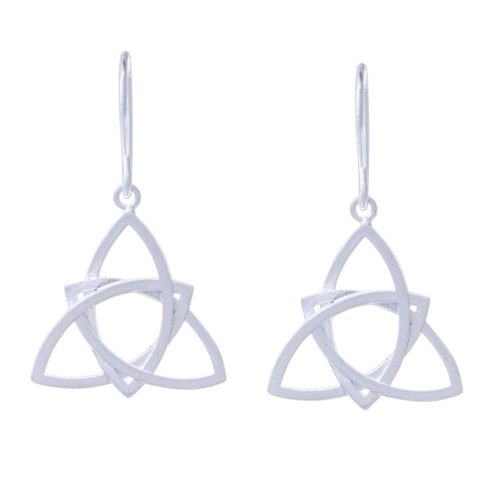 Openwork Sterling Silver Dangle Earrings from Thailand 'Harmonious Shapes'
