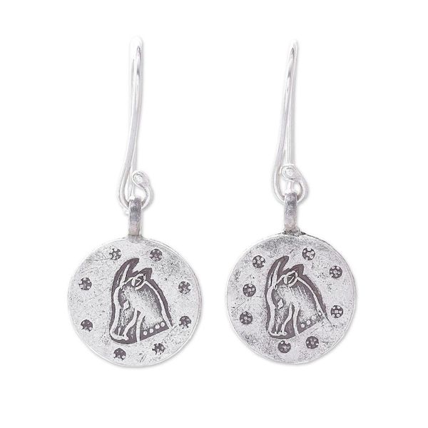 Alternate image for Karen Silver Capricorn Dangle Earrings from Thailand Karen Capricorn