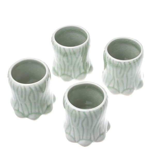 Alternate image for Celadon Ceramic Elephant Tea Set and Bamboo Tray Set for 4 Elephant Tea Party
