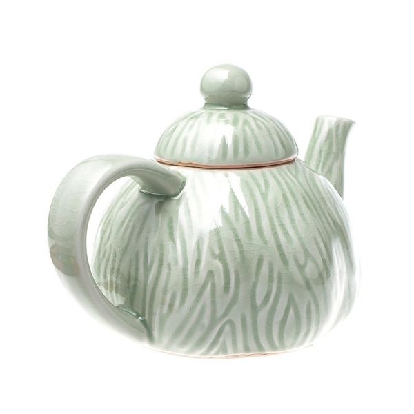 Alternate image for Celadon Ceramic Elephant Tea Set and Bamboo Tray Set for 4 Elephant Tea Party