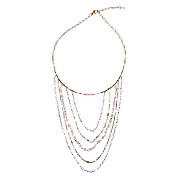 Alternate image for Gold-Accented Moonstone Beaded Strand Necklace from Thailand Cascade Dream