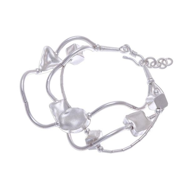 Alternate image for 950 Silver Handmade Geometric Bracelet with Extender Karen Geometry