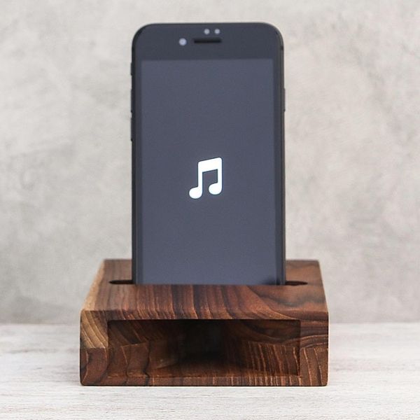 Alternate image for Double Teak Wood Phone Speaker from Thailand Teak Surround-Sound