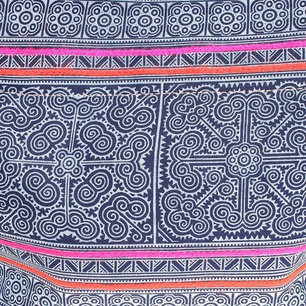 Alternate image for Leather-Accented Batik Cotton Shoulder Bag Hmong Labyrinth