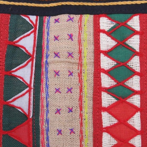 Alternate image for Thai Multicolored Cotton Shoulder Bag with Geometric Motif Thai Wanderer