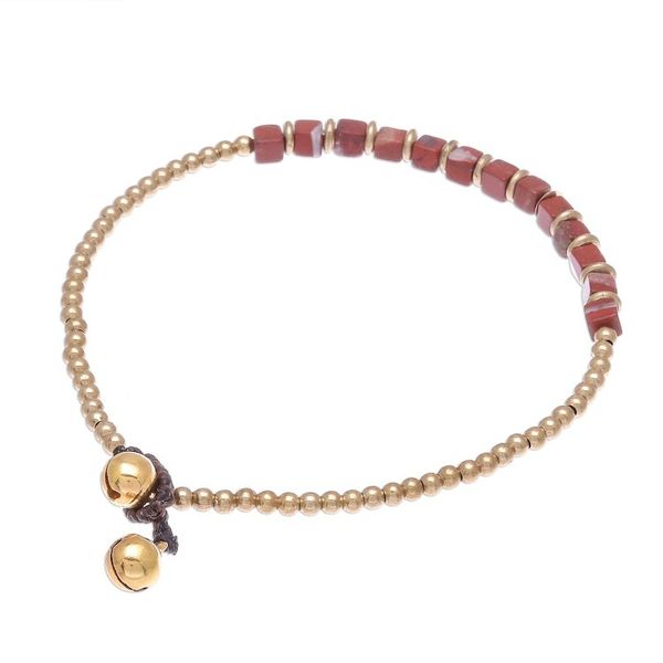 Alternate image for Beaded Anklet with Cube Jasper from Thailand Cube Beauty