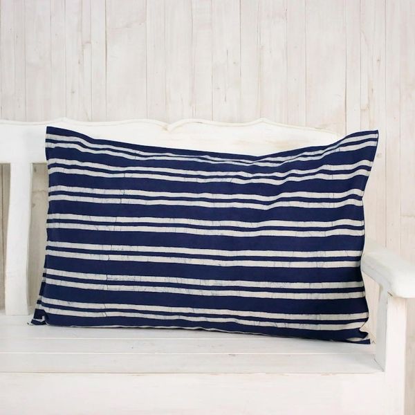Alternate image for Striped Batik Cotton Pillow Sham from Thailand Simply Striped