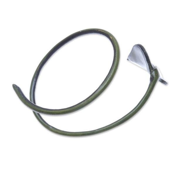 Alternate image for Leaf-Themed Leather Wrap Bracelet in Olive from Thailand Heart Leaf in Olive