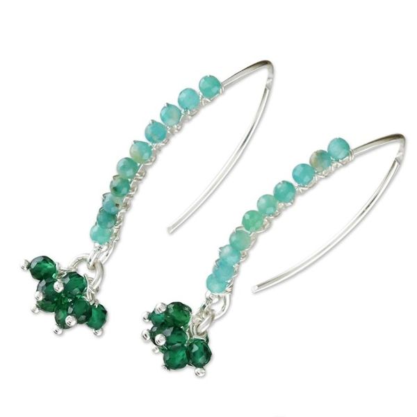 Alternate image for Amazonite Beaded Cluster Earrings from Thailand Dancing Gleam
