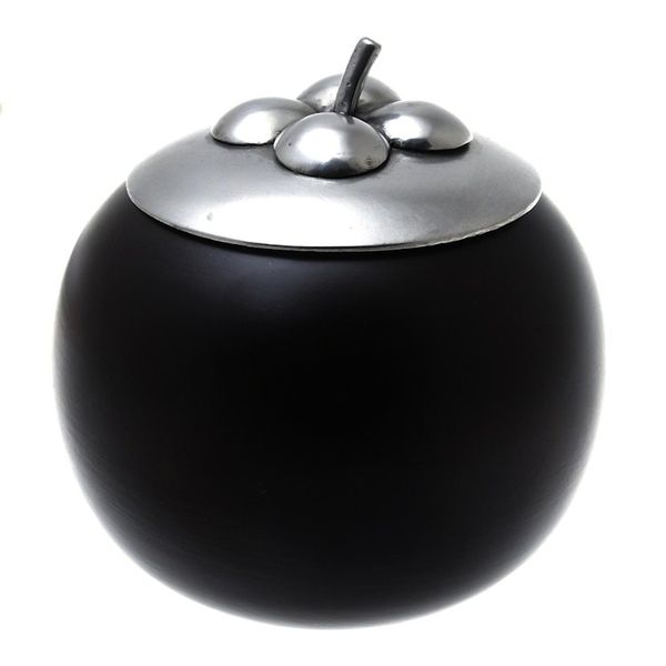 Alternate image for Fruit-Shaped Wood and Pewter Decorative Jar 5 in. The Mangosteen