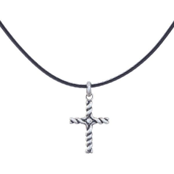 Alternate image for Artisan Crafted Thai Sterling Silver Cross Necklace with CZ Beacon Cross