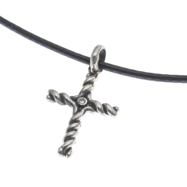 Alternate image for Artisan Crafted Thai Sterling Silver Cross Necklace with CZ Beacon Cross