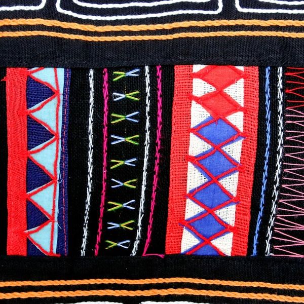 Alternate image for Thai Multicolored Cotton Shoulder Bag with Geometric Motif Mesmerizing Thai