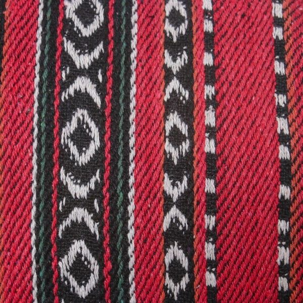 Alternate image for Red Black and White Handwoven Cotton Blend Shoulder Bag Woven Cheer