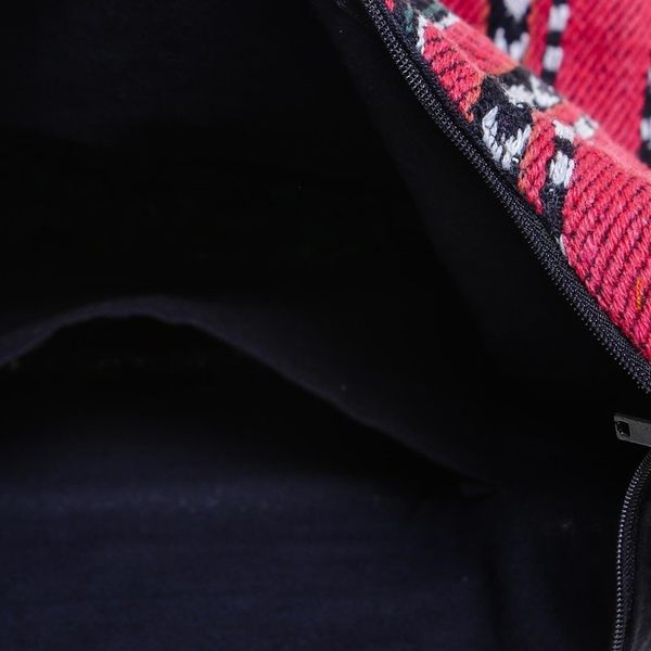 Alternate image for Red Black and White Handwoven Cotton Blend Shoulder Bag Woven Cheer