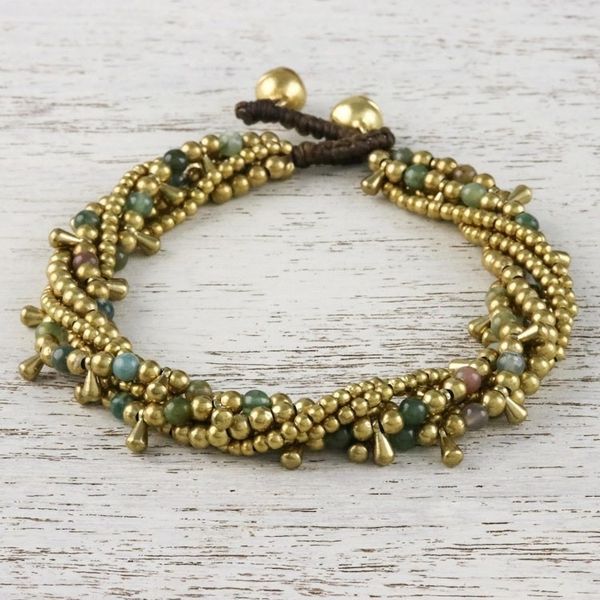 Alternate image for Agate Beaded Torsade Bracelet from Thailand Happy Trip
