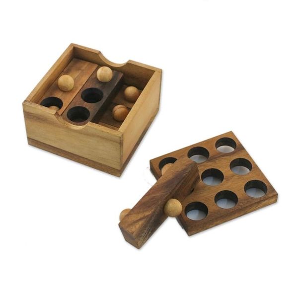 Alternate image for Raintree Wood Block Puzzle Crafted in Thailand Game of Golf