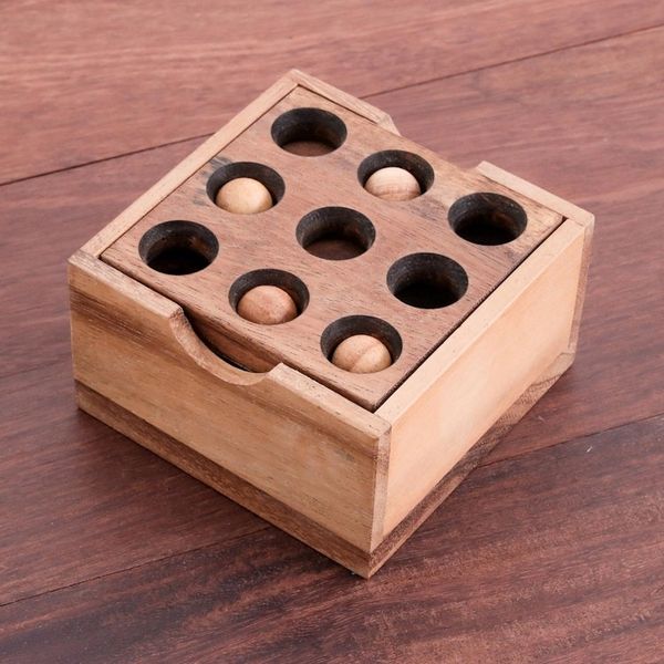 Alternate image for Raintree Wood Block Puzzle Crafted in Thailand Game of Golf
