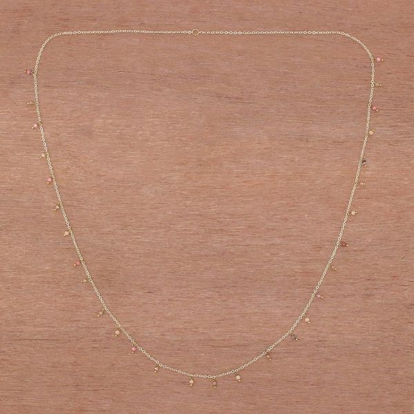 Alternate image for Gold Plated Jasper Charm Necklace from Thailand Fabulous Night