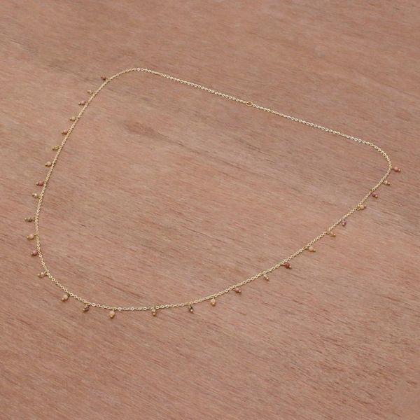 Alternate image for Gold Plated Jasper Charm Necklace from Thailand Fabulous Night