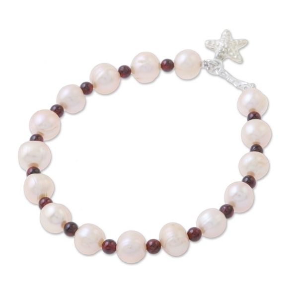 Alternate image for Beaded Cultured Freshwater Pearl Garnet Starfish Bracelet Starfish Love