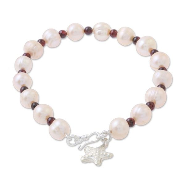 Alternate image for Beaded Cultured Freshwater Pearl Garnet Starfish Bracelet Starfish Love