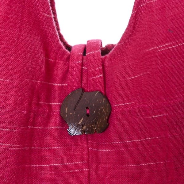 Alternate image for Fuchsia and Cerise Color Block 100 Cotton Shoulder Bag Passionate for Pink