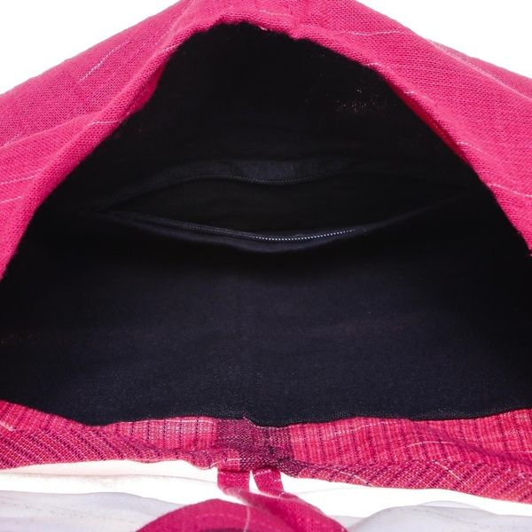 Alternate image for Fuchsia and Cerise Color Block 100 Cotton Shoulder Bag Passionate for Pink