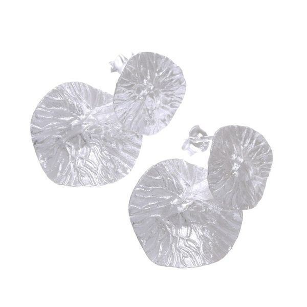 Alternate image for Modern Sterling Silver Dangle Earrings from Thailand Gleaming Pads