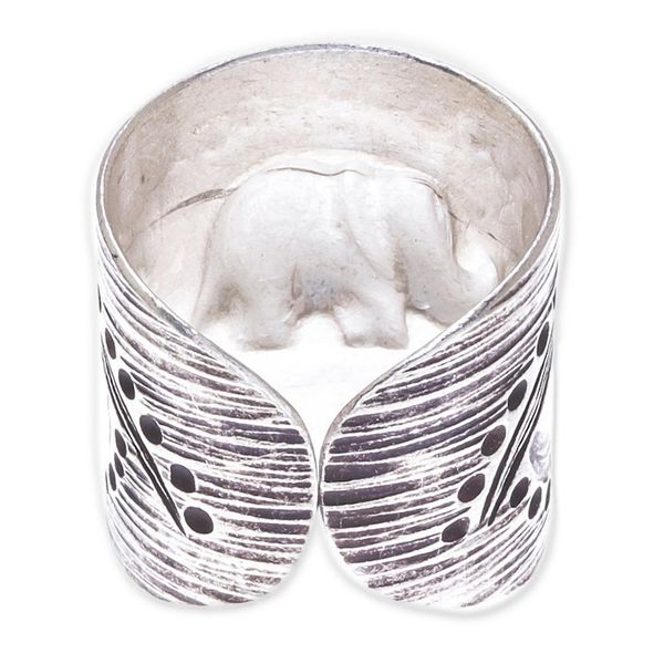 Alternate image for Elephant-Themed Karen Silver Wrap Ring from Thailand Thai Journey