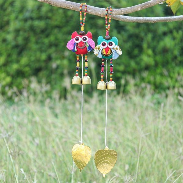 Alternate image for Handmade Owl-Themed Cotton Mobiles from Thailand Pair Ringing Owls