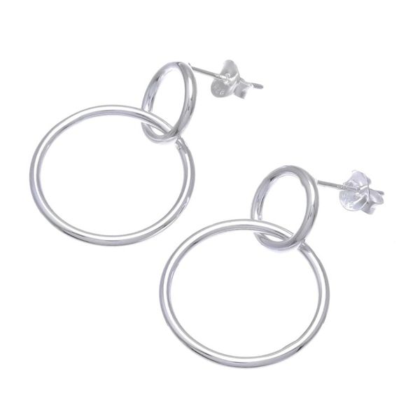 Alternate image for Ringed Sterling Silver Dangle Earrings from Thailand Dual Rings