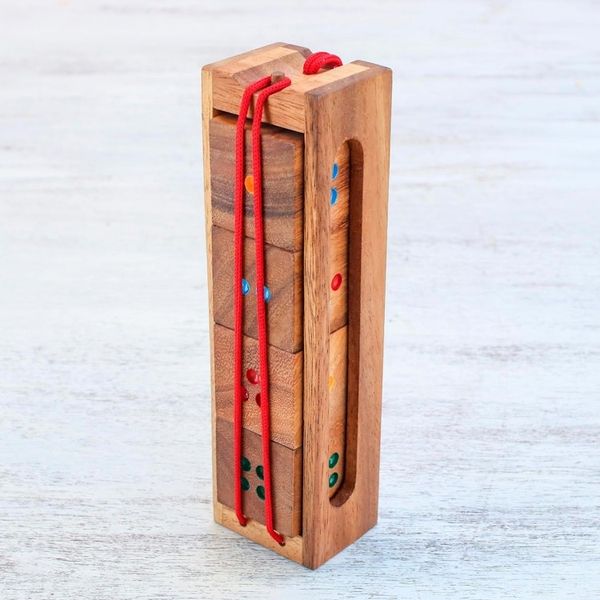 Alternate image for Raintree Wood Dice Brain Teaser Puzzle from Thailand Domino Cubes