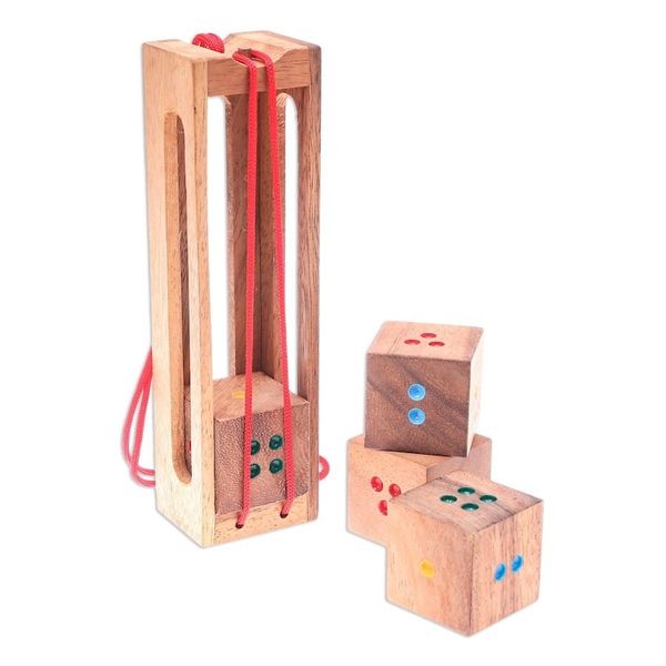 Alternate image for Raintree Wood Dice Brain Teaser Puzzle from Thailand Domino Cubes