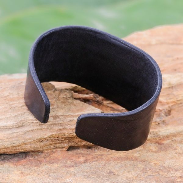 Alternate image for Diamond Pattern Leather and Brass Cuff Bracelet Diamond Pagoda