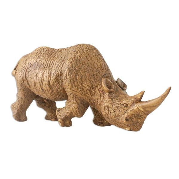 Alternate image for Raintree Wood Rhinoceros Sculpture from Thailand Respectful Rhino