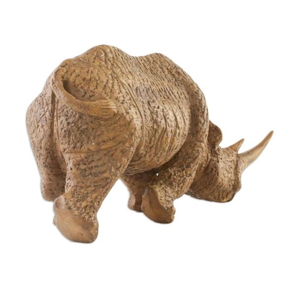 Alternate image for Raintree Wood Rhinoceros Sculpture from Thailand Respectful Rhino