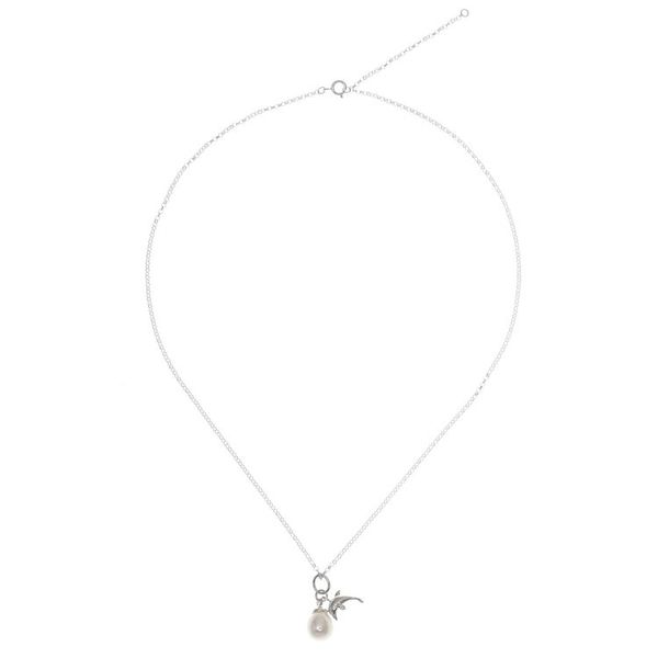 Alternate image for Cultured Pearl Dolphin Pendant Necklace from Thailand Dolphin Glow