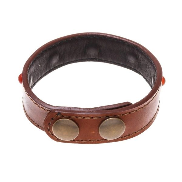 Alternate image for Mens Chalcedony and Leather Beaded Wristband Bracelet Powerful Mind