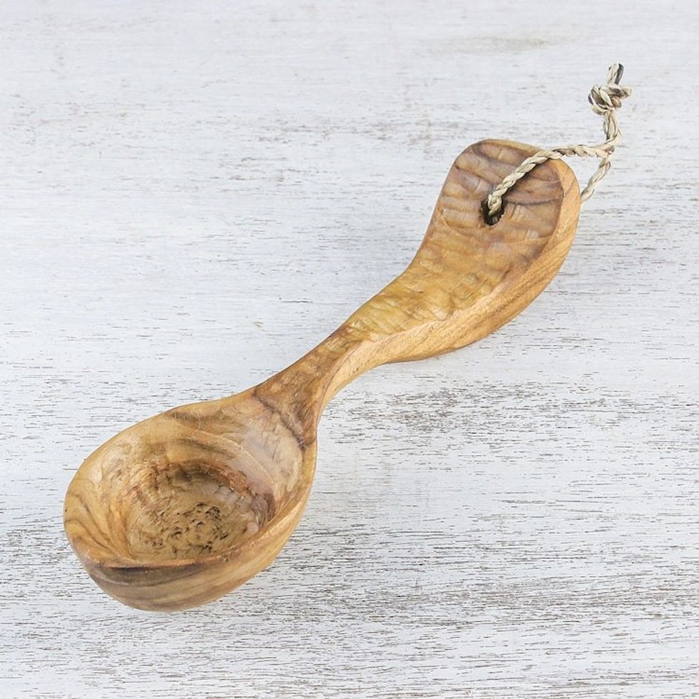 Handcrafted Teak Wood Serving Spoon from Thailand 'Splendid Meal'