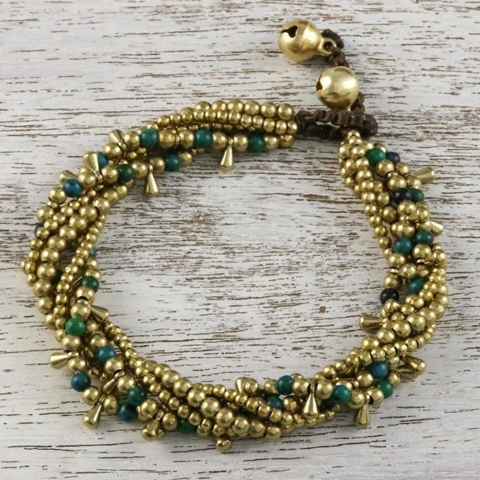 Serpentine Beaded Torsade Bracelet from Thailand 'Happy Trip'