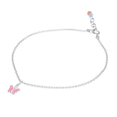 Alternate image for Sterling Silver and Quartz Butterfly Anklet from Thailand Butterfly Nature