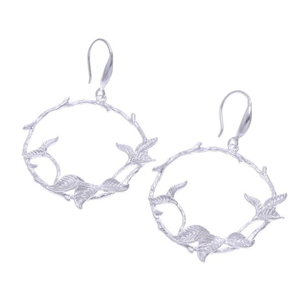 Alternate image for Nature-Inspired Sterling Silver Dangle Earrings Natures Rings