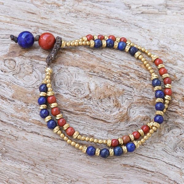 Alternate image for Jasper and Lapis Lazuli Beaded Bracelet Carnival in Blue
