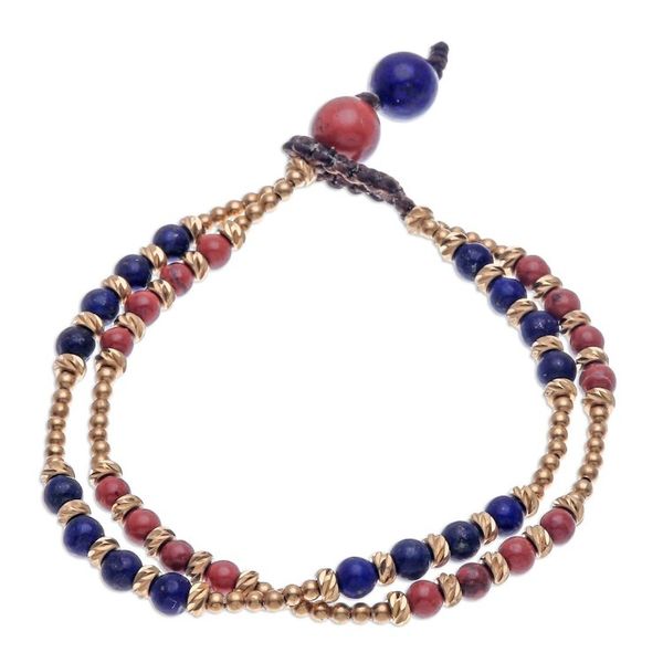 Alternate image for Jasper and Lapis Lazuli Beaded Bracelet Carnival in Blue