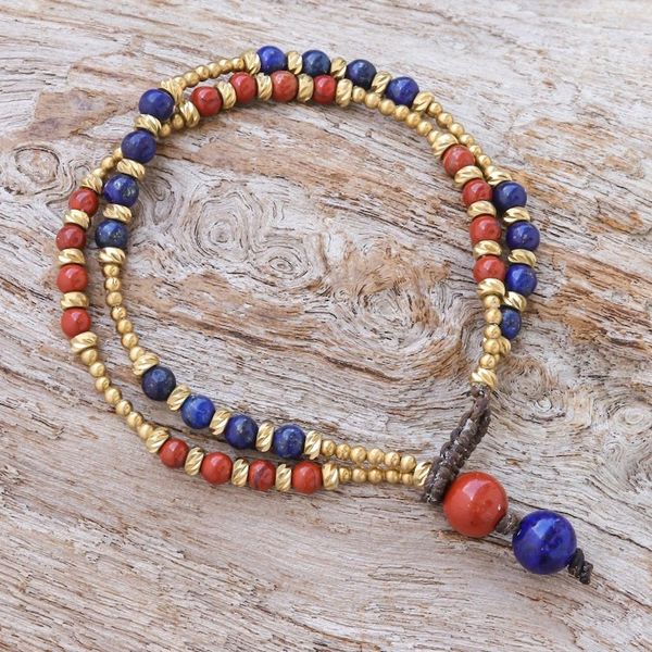 Alternate image for Jasper and Lapis Lazuli Beaded Bracelet Carnival in Blue