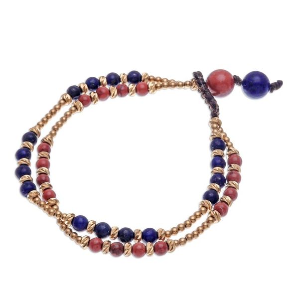 Alternate image for Jasper and Lapis Lazuli Beaded Bracelet Carnival in Blue