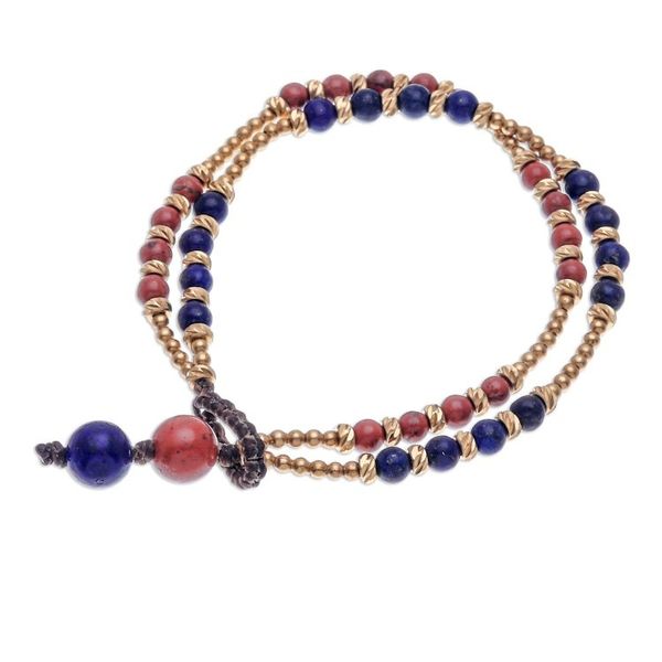 Alternate image for Jasper and Lapis Lazuli Beaded Bracelet Carnival in Blue